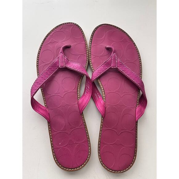 Coach Leather Flip Flop Debbie 9 - Picture 1 of 5